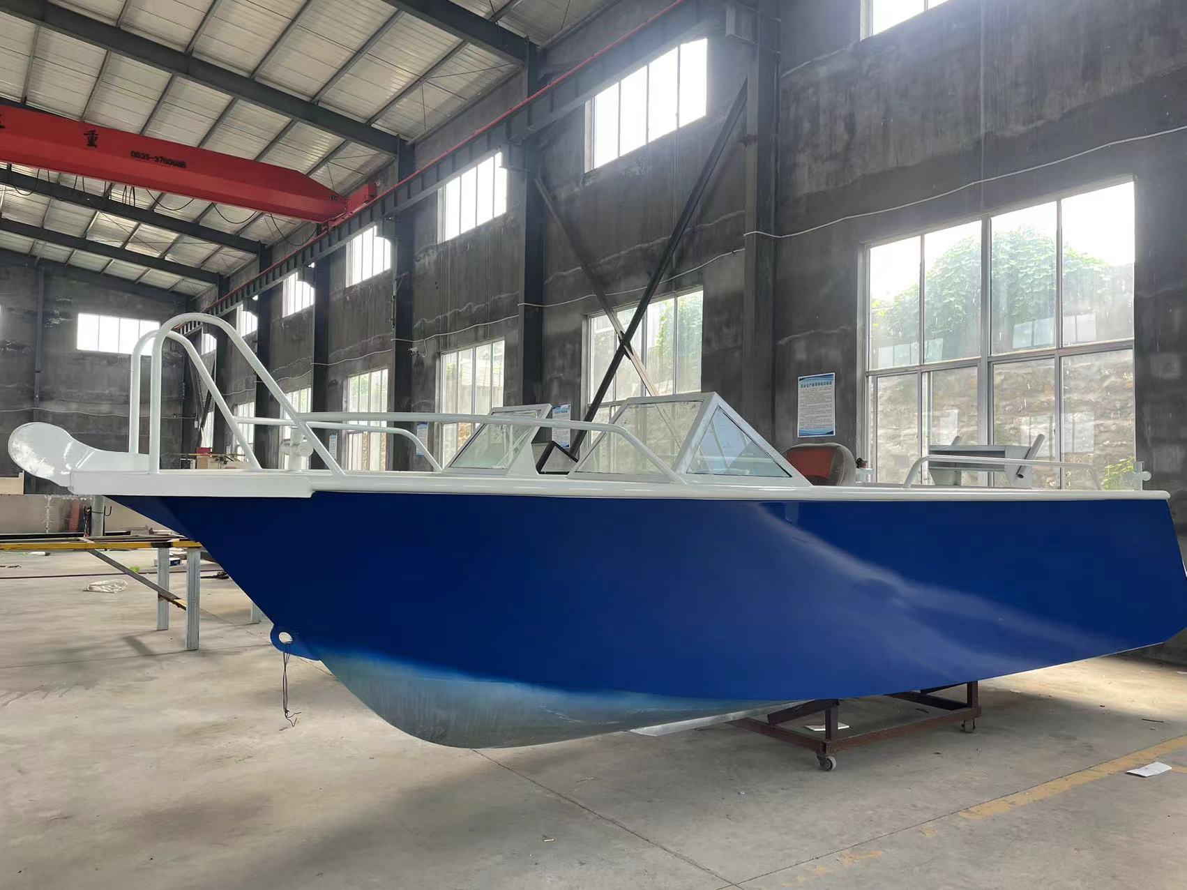 Hangdong 6.5m Aluminum Patrol Boat: Reliable Blue-Hulled Vessel Powered by 150HP Outboard